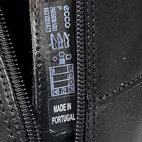 Ecco Sartorelle Combat Boot Black Leather Shoes Portugal Us 8(39) - Picture 3 of 16